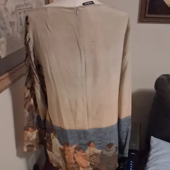 Akris Beige Artistic Print Blouse Dress - Picture 3 of 4
